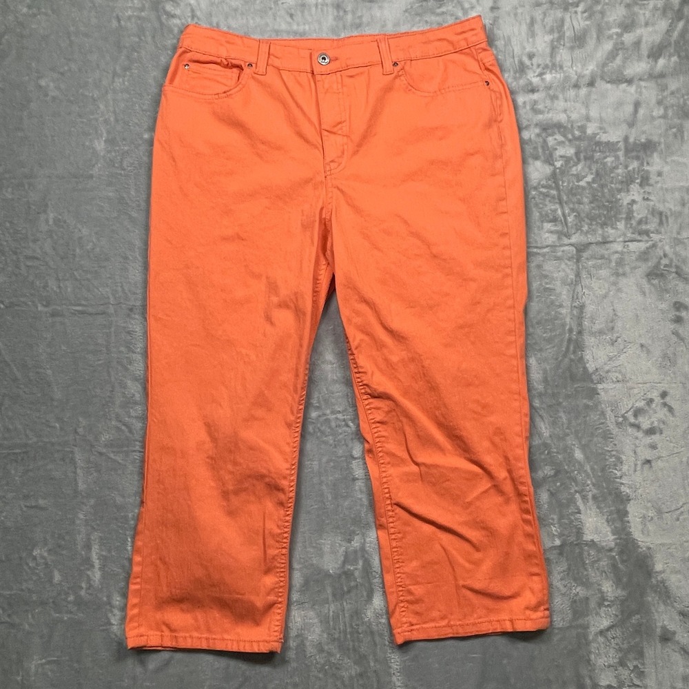 Great Northwest Indigo Cropped Pants Womens 14 Orange Capri Stretch Cotton 5-Pkt